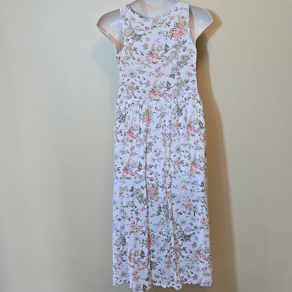 Frye Floral Button Gauzy Midi Dress Size Medium Cottagecore Boho Praire Cowgirl - Picture 11 of 13